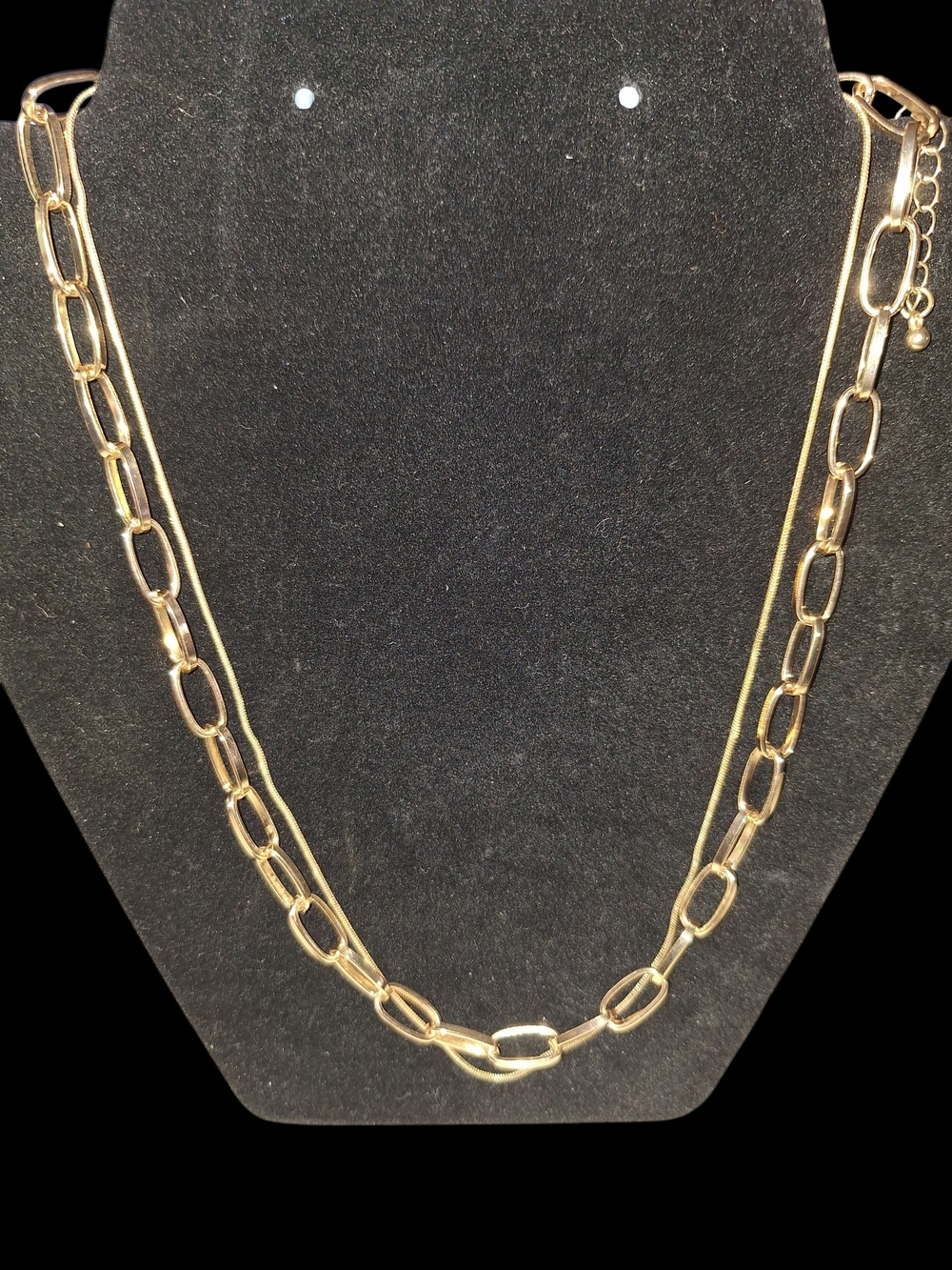 Gold Paperclip Multi-Strand Chain Necklace